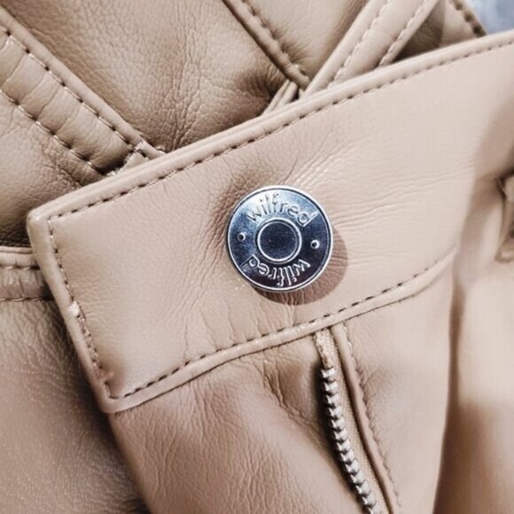 ARITZIA WILFRED "MELINA" Straight Fit Tan Vegan Leather Pants- New - Picture 10 of 15